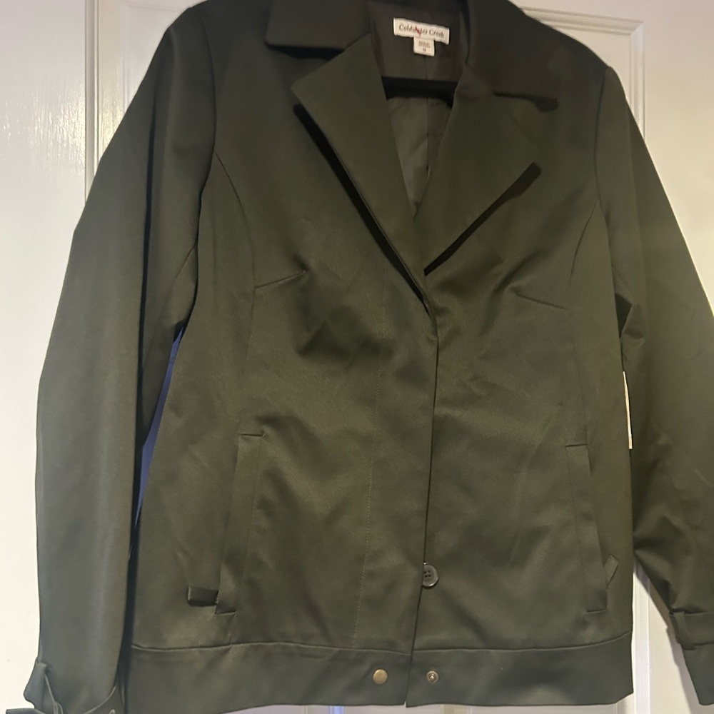 Coldwater Creek Women's Green Sateen Blazer